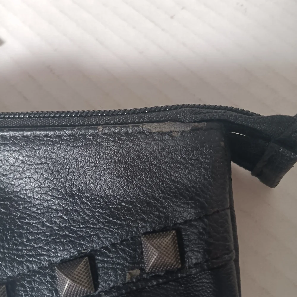 Miss Me‎ Black Leather Studded Wallet 4 x 7 1/2 inches